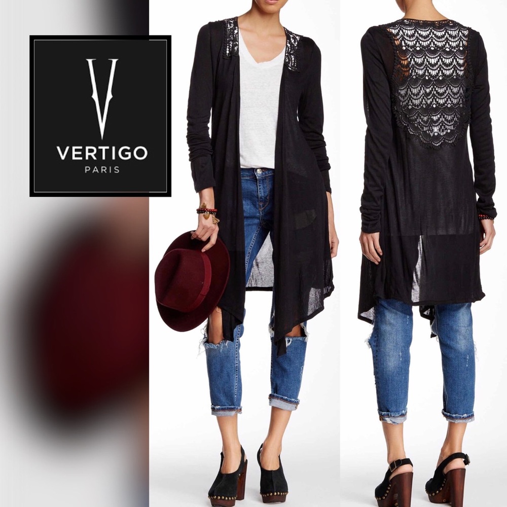🆕VERTIGO Crochet Long Sleeve Cadigan Sweater